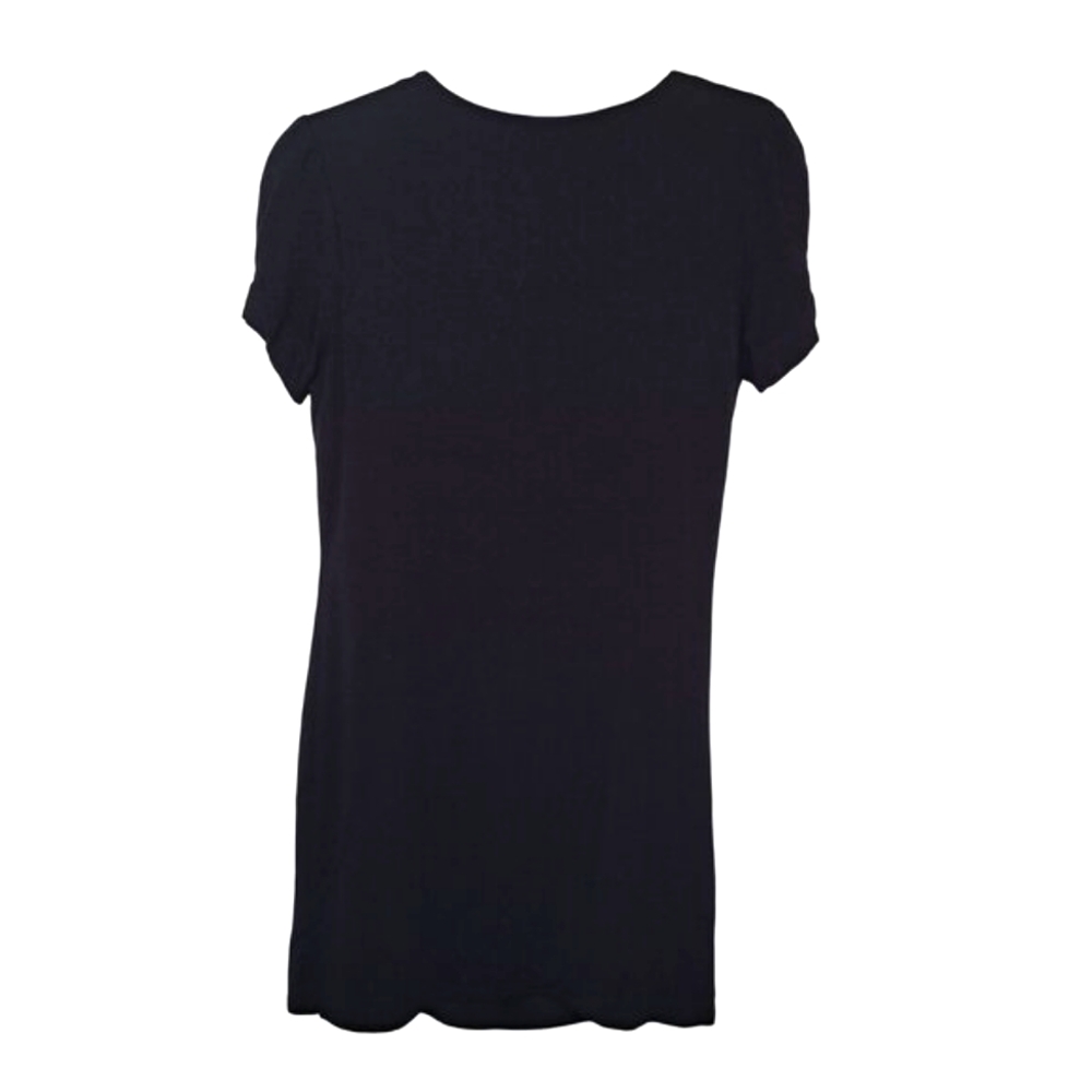 White House Black Market Black Ruffle Mini Dress Size Medium - Picture 2 of 6